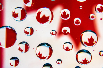 Canada flag inside water bubbles, Canada Day, Canada Flag day 