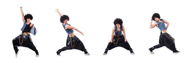 Rap dancer isolated on the white