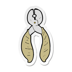 sticker of a cartoon strong pliers