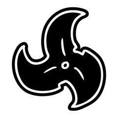 cartoon icon drawing of a single ninja throwing star