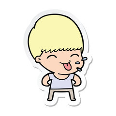 sticker of a funny cartoon boy