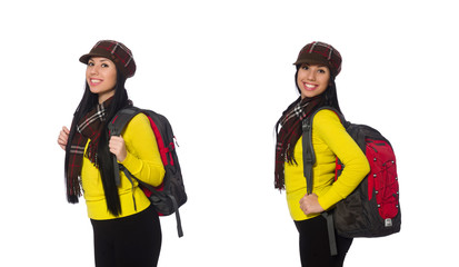 Young student isolated on the white background