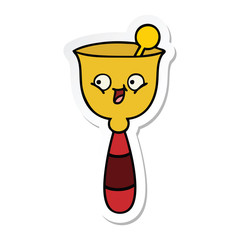 sticker of a cute cartoon school bell