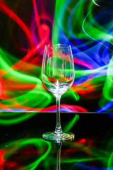 Beautiful future or creative light and glass in the black background