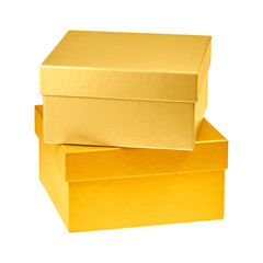 Quadratische Geschenkbox aus bunter Pappe.