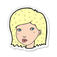 sticker of a cartoon female face