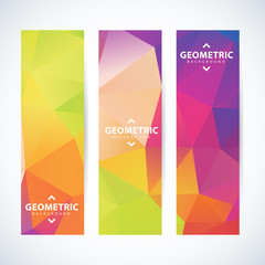 Vector banners set abstract triangle background