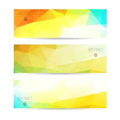 Vector banners set abstract triangle background