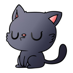 Obraz premium gradient cartoon of cute kawaii cat