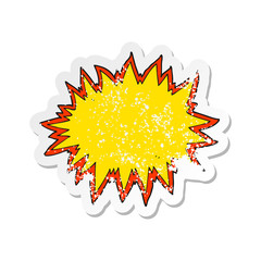 retro distressed sticker of a cartoon explosion sign