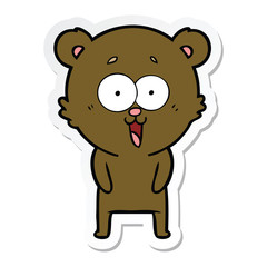 Fototapeta premium sticker of a laughing teddy bear cartoon