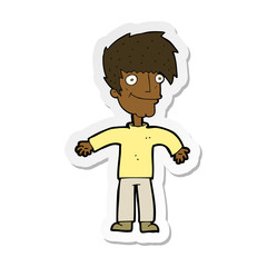 sticker of a cartoon happy man