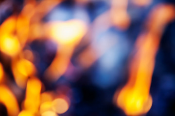 Abstract background of bokeh illustration with glowing round light spots of fire