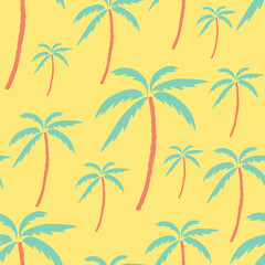 Fototapeta na wymiar palm tree pattern on yellow background