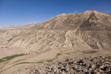 View from Tajikistan towards Afghanistan in the Pamir mountains