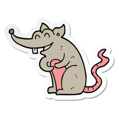 sticker of a cartoon rat