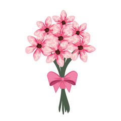 Naklejka na ściany i meble beutiful flowers bouquet with bowtie