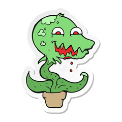 sticker of a cartoon monster plant