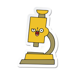 sticker of a cute cartoon microscope