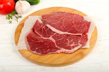Raw beef steak