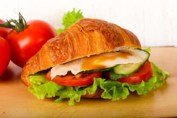 Croissant with chicken