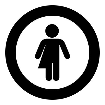 Symbol concept of gender loyalty Transvestite concept Homosexual icon black color vector in circle round illustration flat style image