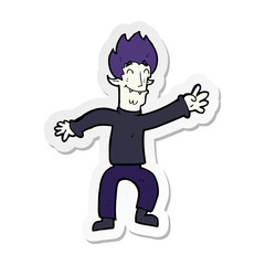 Fototapeta premium sticker of a cartoon happy vampire man