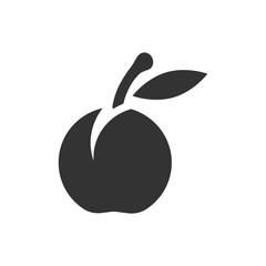 Apricot fruit icon in flat style. Peach dessert vector illustration on white isolated background. Organic dessert business concept.