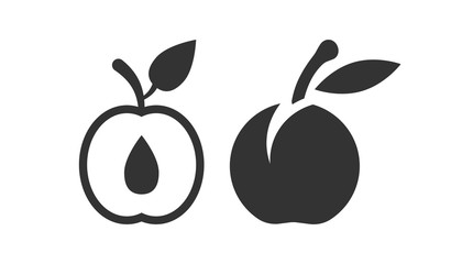 Apricot fruit icon in flat style. Peach dessert vector illustration on white isolated background. Organic dessert business concept.