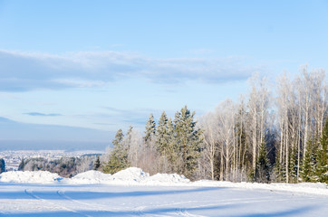frosty day in winter
