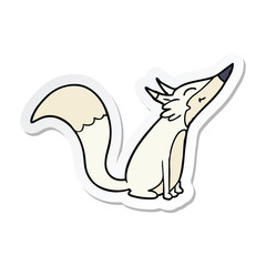 sticker of a cartoon arctic fox