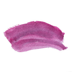 Abstract watercolor spot on white textured paper. Isolated. Hand-drawn background. Aquarelle brush stains on paper. For design, web, card, text, decoration, surfaces. Copy Space.