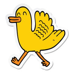 sticker of a cartoon duck