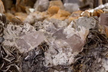 macro mineral stone Topaz on a black background