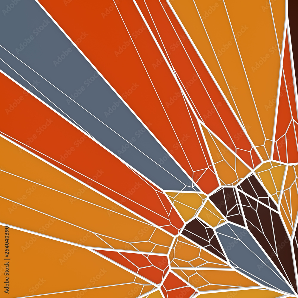 Aufkleber Abstract geometrical concept. Modern covers design with low poly tesselated pattern of multicolored shapes. 3d rendering