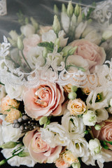 wedding details - veil, bouquet and rings