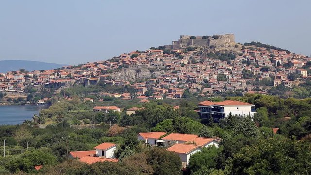 view of the town of mytilene greek