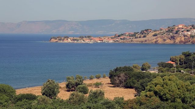 view of the town of mytilene greek