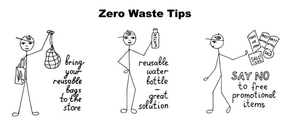 Vector illustration Zero waste Tips 