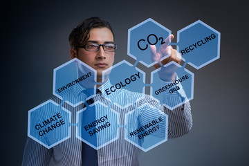 Businessman in ecology and environment concept