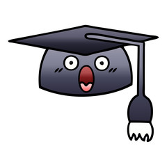 gradient shaded cartoon graduation hat
