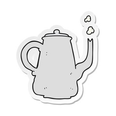 sticker of a cartoon coffee pot