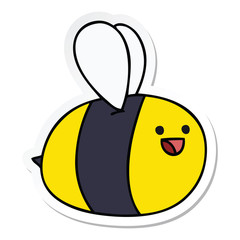 sticker of a quirky hand drawn cartoon bumblebee