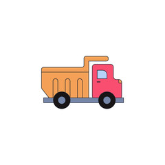 Naklejka premium cartoon truck toy colored icon. Signs and symbols can be used for web, logo, mobile app, UI, UX