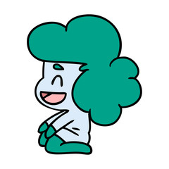 cartoon of a kawaii alien girl