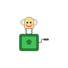 cartoon box in jack toy colored icon. Signs and symbols can be used for web, logo, mobile app, UI, UX