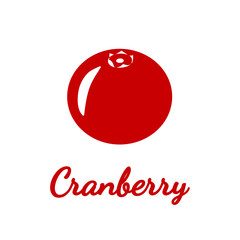 Icon of cranberries on white background. Silhouette.