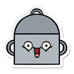 sticker of a cute cartoon cooking pot