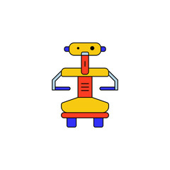cartoon robot toy colored icon. Signs and symbols can be used for web, logo, mobile app, UI, UX