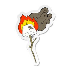sticker of a cartoon toasted marshmallow